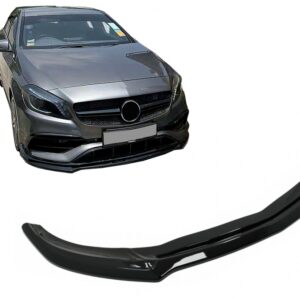 Front Bumper Lip Extension suitable for Mercedes A-Class W176 AMG Facelift (2015-2018) Piano Black