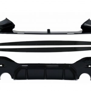 Front Bumper Lip Spoiler suitable for BMW 1 Series F20 F21 LCI (2015-2019) with Rear Bumper Spoiler Valance Diffuser and Side Skirts Extensions Hatchback M Sport Piano Black