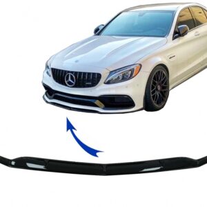 Front Bumper Lip suitable for Mercedes C-Class C63 C63S W205 S205 (2014-2018) Limousine T-Model Edition 1 Design Black