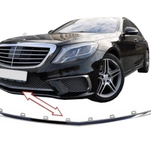Front Bumper Middle Spoiler Lip suitable for Mercedes W222 S-Class (2013-2017) S65 Design