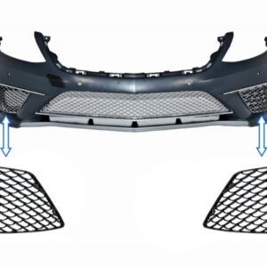 Front Bumper Side Grilles suitable for Mercedes S-Class W222 (2013-2017) S63 Design Piano Black