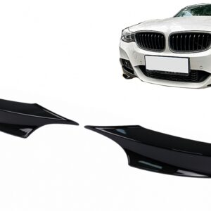 Front Bumper Side Splitters suitable for BMW 3 Series F34 GT (2013-2020) Piano Black