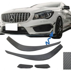 Front Bumper Splitters Fins Aero suitable for MERCEDES Benz CLA W117 C117 X117 (2013-2016) CLA45 A-Design Carbon Film Coating