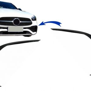 Front Bumper Splitters Fins Aero suitable for Mercedes C Class W206 Sport Line (2021-Up) Piano Black
