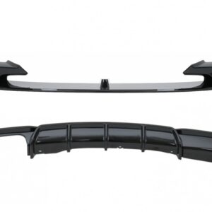 Front Bumper Spoiler and Air Diffuser suitable for BMW 3 Series F30 F31 (2011-up) M-Sport Design Shiny Black