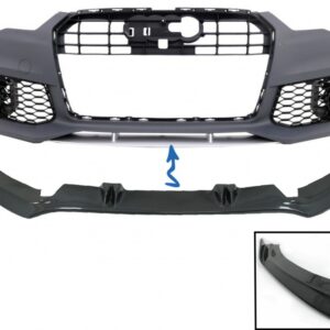 Front Bumper Spoiler Lip suitable for Audi A6 C7 4G RS6 (2011-2018) Real Carbon Add-On