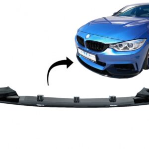 Front Bumper Spoiler Lip suitable for BMW 4 Series F32 Coupe F33 Cabrio F36 Grand Coupe (2013-03.2019) M Design Piano Black