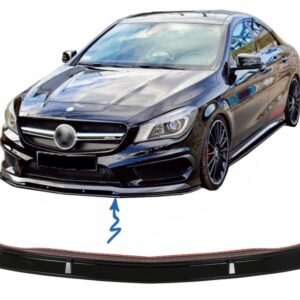 Front Bumper Spoiler Lip suitable for Mercedes CLA45 C117 X117 (2013-2016) Glossy Black