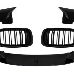 Front Bumper Spoiler Lip with Mirror Covers and Grilles suitable for BMW 5 Series F10 F11 Sedan Touring (2015-2017) M Design
