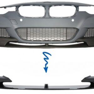 Front Bumper Spoiler suitable for BMW 3 Series F30 Sedan F31 Touring (2011-up) M Design Piano Black Edition