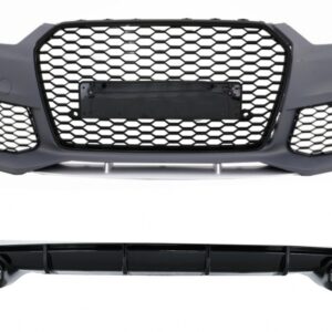 Front Bumper suitable for Audi A6 4G Facelift (2015-2018) and Rear Bumper Valance Diffuser With Exhaust Tips RS6 Design