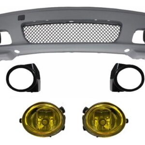 Front Bumper suitable for BMW 3 Series E46 Coupe Cabrio (1999-2007) M-tech M-technik M-Sport II Design With Yellow Fog Lights