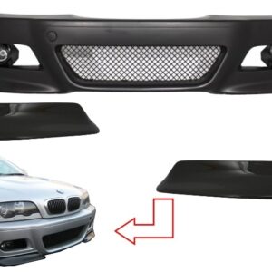 Front Bumper suitable for BMW 3 Series E46 Coupe/Cabrio/Sedat/Estate (1998-2004) M3 Design with Front Bumper Splitters Carbon CSL Design