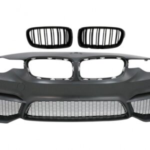 Front Bumper suitable for BMW 3 Series F30 F31 (2011-2019) M3 Design with Double Stripe Grilles M Design Piano Black