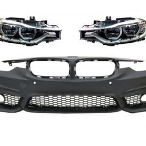 Front Bumper suitable for BMW 3 Series F30 F31 Non LCI & LCI (2011-2018) M3 Sport EVO Design with Full LED Angel Eyes Headlights
