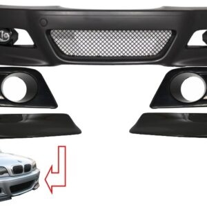 Front Bumper suitable for BMW 3 Series Coupe/Cabrio/Sedan/Estate E46 (1998-2004) M3 Design with Air Ducts Vents and Splitters Carbon CSL Design