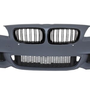 Front Bumper suitable for BMW 5 Series F10 F11 (2010-2014)  M-Technik Design with Kidney Grilles Double Stripe M Design Piano Black