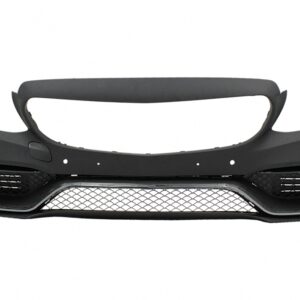 Front Bumper suitable for Mercedes C-Class W205 S205 C205 A205 (2014-2020) Limousine T-Model Coupe Cabriolet C63 Design Without Front Grille