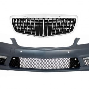 Front Bumper suitable for Mercedes S-Class W221 (2005-2012) with Single Frame Front Grille S63 S65 Design