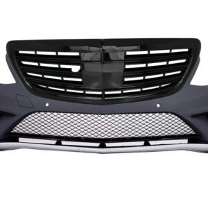 Front Bumper suitable for Mercedes S-Class W222 (2013-06.2017) S63 Design with Central Grille Piano Black