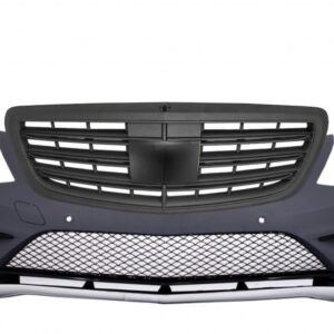 Front Bumper suitable for Mercedes S-Class W222 (2013-06.2017) PDC with Front Grille Black S63 Design