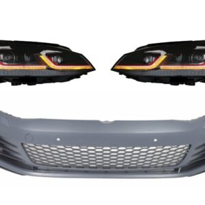 Front Bumper suitable for VW Golf VII 7 5G (2013-2017) with LED Headlights G7.5 GTI Look with Sequential Dynamic Turning Lights