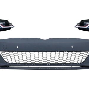 Front Bumper suitable for VW Golf VII 7.5 (2017-2020) with LED Headlights Sequential Dynamic Turning Lights GTI Look