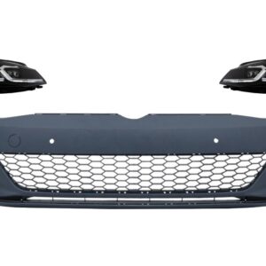 Front Bumper suitable for VW Golf VII 7.5 (2017-2020) and LED Headlights Sequential Dynamic Turning Lights GTI Look