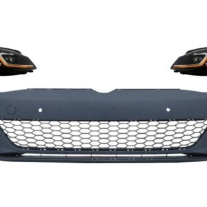 Front Bumper suitable for VW Golf VII 7.5 (2017-2020) and LED Headlights Sequential Dynamic Turning Lights GTI Look RHD
