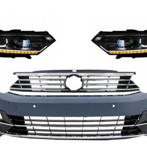 Front Bumper suitable for VW Passat B8 3G (2015-2018) R-Line with Headlights LED Matrix with Sequential Dynamic Turning Lights