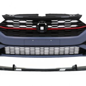Front Bumper with Central Grille and Lip Extension Spoiler suitable for VW Jetta Mk7 (2019-2021) GLI Design