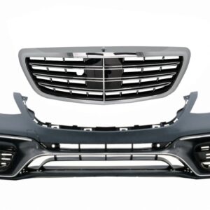 Front Bumper with Central Grille Chrome suitable for Mercedes S-Class W222 Facelift (2017-up) S63 Design