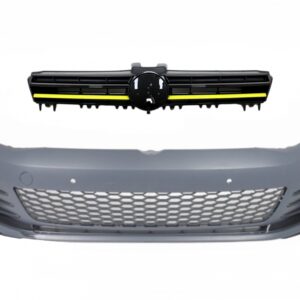 Front Bumper with Central Grille suitable for VW Golf 7 VII 5G (2013-2017) Yellow Insertions