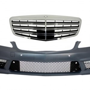 Front Bumper with Central Grille suitable for Mercedes S-Class W221 (2005-2012) S63 S65 Design