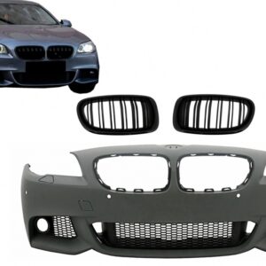 Front Bumper with Central Grilles Kidney suitable for BMW 5 Series F10 F11 Non LCI (07.2010-2013) Sedan Touring M-Technik Design