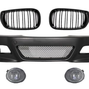 Front Bumper with Central Kidney Grilles Double Stripe suitable for BMW E46 (1998-2004) and Fog lights M3 Look