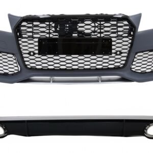 Front Bumper with Diffuser and Exhaust Tips suitable for Audi A7 4G Pre-Facelift (2010-2014) RS7 Design