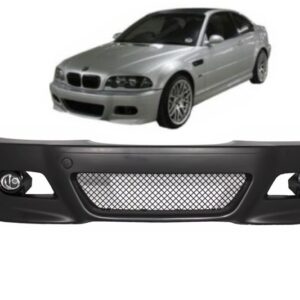 Front Bumper with Fog Lights suitable for BMW 3 Series Coupe Cabrio Sedan Estate E46 (1998-2004) M3 Design