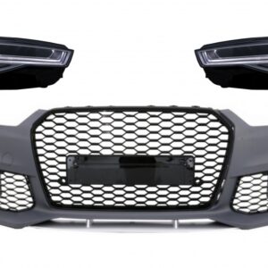 Front Bumper with Full LED Headlights Sequential Dynamic Turning Lights suitable for Audi A6 C7 4G (2011-2018) RS6 Matrix Design
