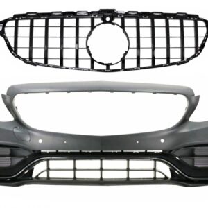 Front Bumper with Grille Black suitable for Mercedes C-Class W205 S205 A205 C205 (2014-2018) C63 Design