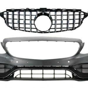 Front Bumper with Grille Chrome without 360 Camera suitable for Mercedes C-Class W205 S205 A205 C205 (2014-2018) C63 Design