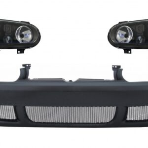 Front Bumper with Headlights Black suitable for VW Golf IV 4 MK4 (10.1997-09.2003) R32 Look