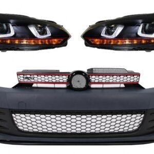 Front Bumper with Headlights LED Dynamic Turning Light suitable for VW Golf VI 6 (2008-2013) GTI Look