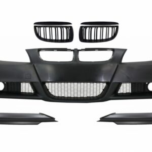 Front Bumper with Kidney Grilles and Spoiler Lip suitable for BMW 3 Series E90 E91 Sedan Touring (2004-2008) M-Technik Design