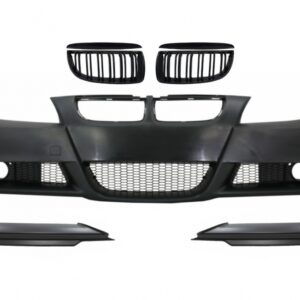 Front Bumper with Kidney Grilles and Spoiler Lip suitable for BMW 3 Series E90 E91 Sedan Touring (2004-2008) M-Technik Design