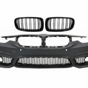 Front Bumper with Kidney Grilles Double Stripes suitable for BMW 3 Series F30 F31 Non LCI & LCI (2011-2018) M3 Sport EVO Design