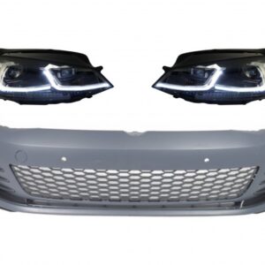 Front Bumper with LED Headlights Sequential Dynamic Turning Lights suitable for VW Golf VII 7 5G (2013-2017) GTI Look