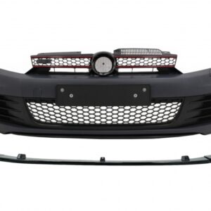 Front Bumper with Lip Extension Spoiler Piano Black suitable for VW Golf VI Golf 6 (2008-2013) GTI Look