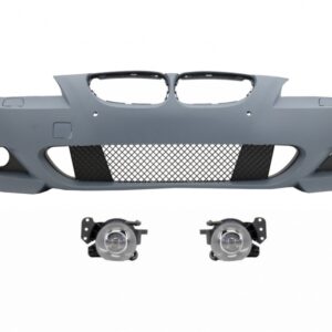 Front Bumper with PDC 18mm suitable for BMW 5 Series E60 E61 LCI (2007-2010) and Fog Lights Projectors M-Technik Design