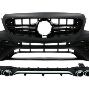 Front Bumper with Rear Diffuser and Exhaust Tips Chrome suitable for Mercedes E-Class W213 (2016-2019) E53 Design